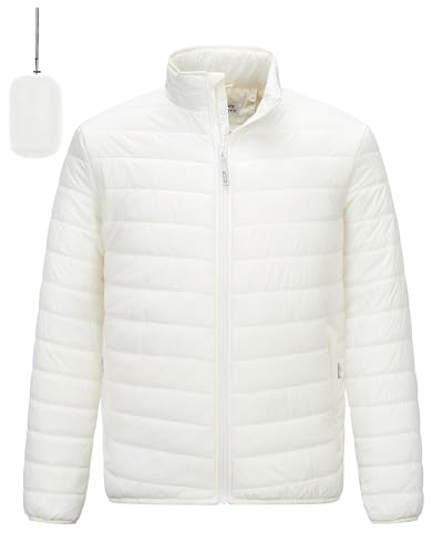 Outdoor Ventures Men's Lightweight Packable Puffer Winter Jacket Insulated Puffy Coat for Snow Ski Hiking Travel