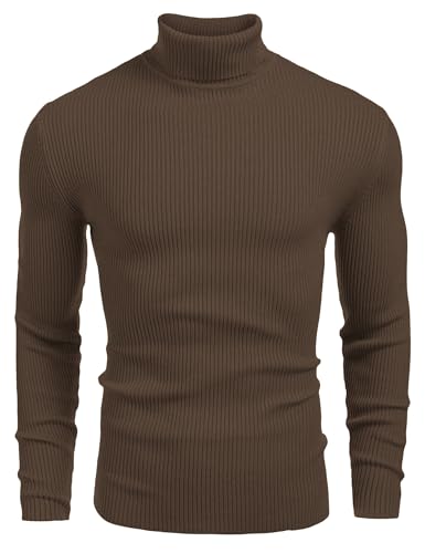 COOFANDY Ribbed Slim Turtleneck