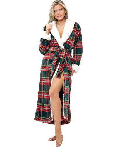 Alexander Del Rossa Sherpa Robe (Forest Tartan)