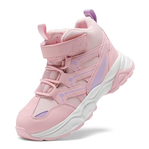 JMFCHI Kids Hiking Boots Boys Girls Outdoor Walking Climbing Sneaker Comfortable Non-slip Snow Shoes Hiker Boot Antiskid Steel Buckle Sole