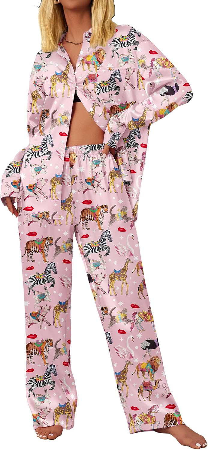 Ekouaer Satin Silky Pajama Set (B0D7HLGZT3)
