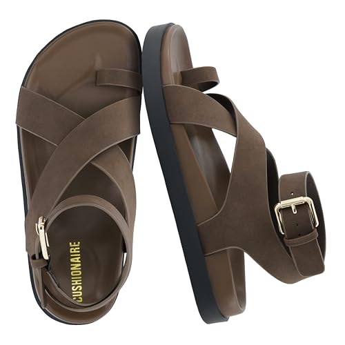 CUSHIONAIRE Entry Womens Ankle Wrap Molded Footbed Sandal with Adjustable Strap | Non-Slip Outsole | Womens Platform Sandals | Comfortable Summer Shoes | Wide Widths Available