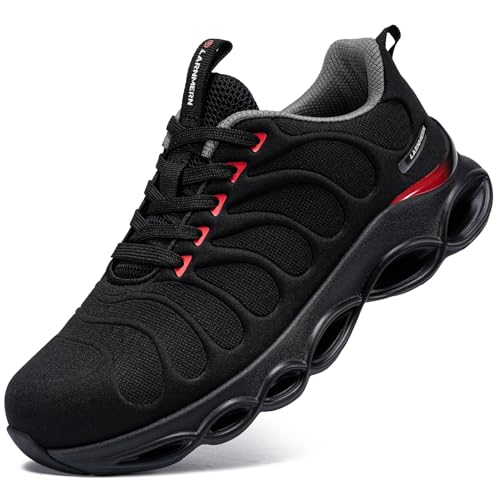 LARNMERN Steel Toe Shoes for Men Women Lightweight Work Safety Shoes Sneakers Comfortable Safety Toe Sneakers Stylish Work Shoe Colorful Zapatos de Seguridad