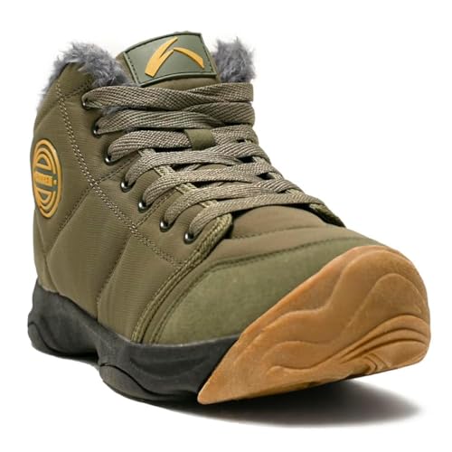 UPSOLO Mens Winter Trekking Snow Boots Water Resistant Shoes Anti-Slip Fully Fur Lined Casual Lightweight Hiking Boot