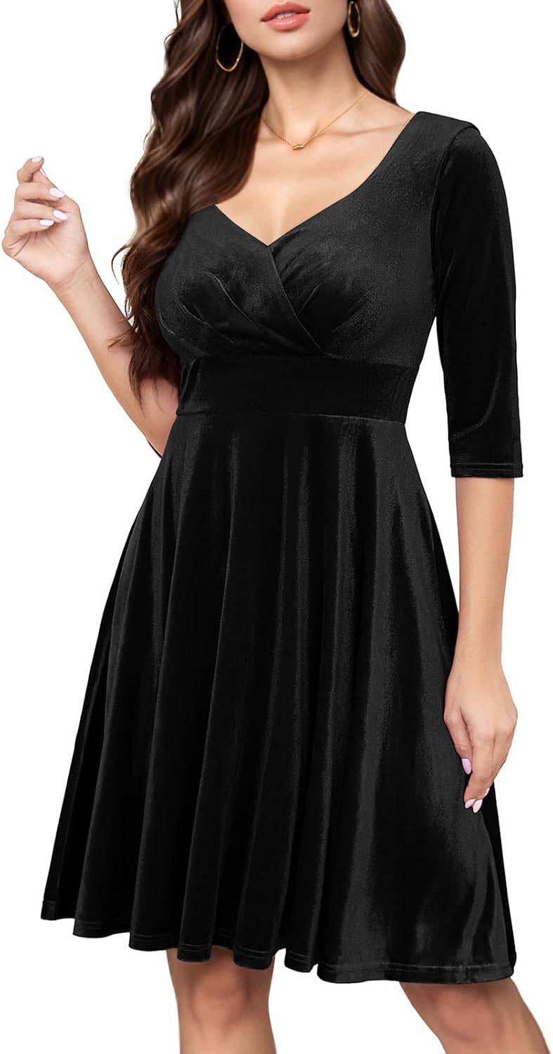 Bbonlinedress Velvet Long Sleeve Midi
