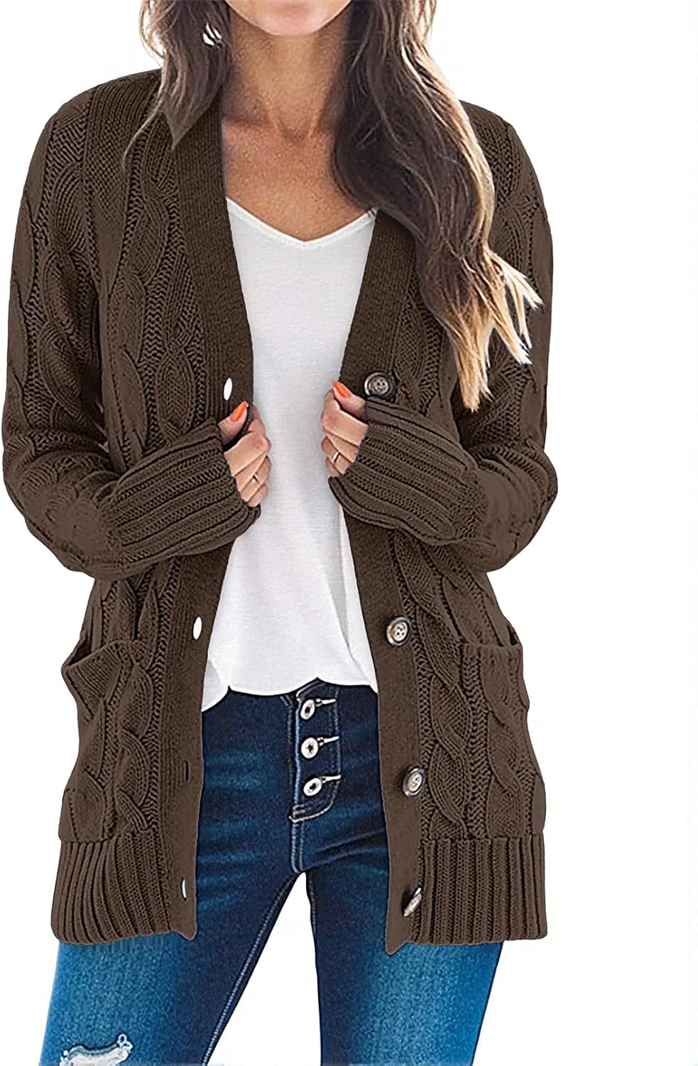 MEROKEETY Cable Knit Cardigan (Top Rated)