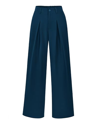BTFBM Women High Waist Palazzo Pants Fall 2025 Casual Wide Leg Trousers Loose Work Office Business Suit Pant Pockets