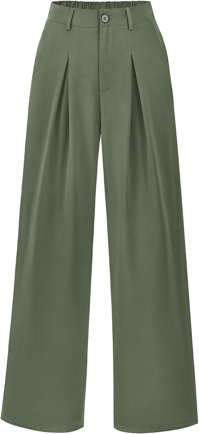 BTFBM Women High Waist Palazzo Pants Fall 2025 Casual Wide Leg Trousers Loose Work Office Business Suit Pant Pockets