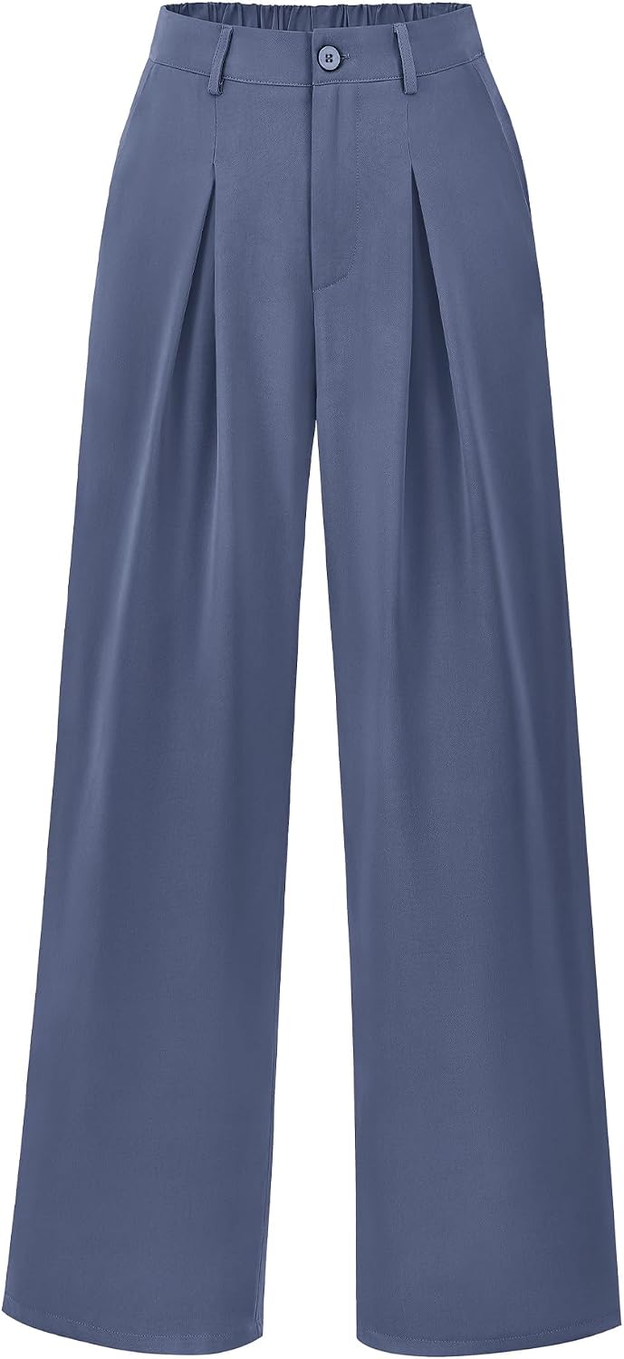 BTFBM Women High Waist Palazzo Pants Fall 2025 Casual Wide Leg Trousers Loose Work Office Business Suit Pant Pockets