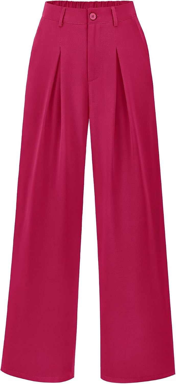 BTFBM Women High Waist Palazzo Pants Fall 2025 Casual Wide Leg Trousers Loose Work Office Business Suit Pant Pockets