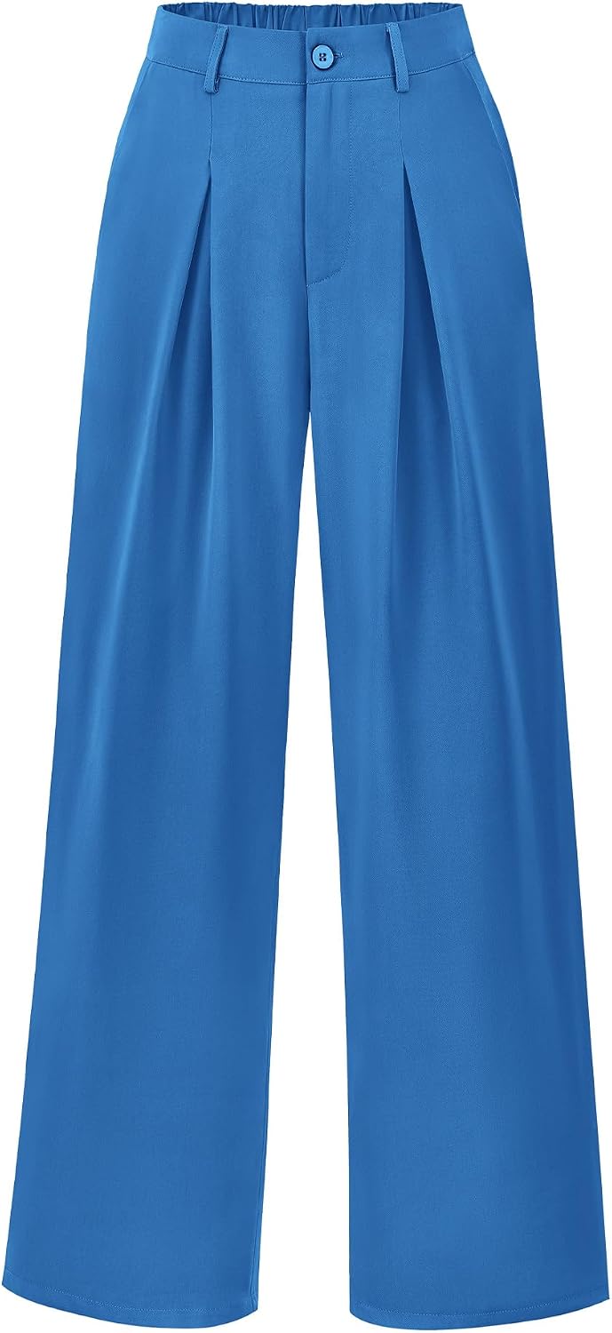 BTFBM Women High Waist Palazzo Pants Fall 2025 Casual Wide Leg Trousers Loose Work Office Business Suit Pant Pockets