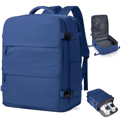 coowoz Travel Backpack for Women Man Carry On Backpack Mochila de Viaje Waterproof Teacher Personal Item Backpacks Travel Bag Essentials Rucksack Airplane Accessories Must Haves Royal Blue