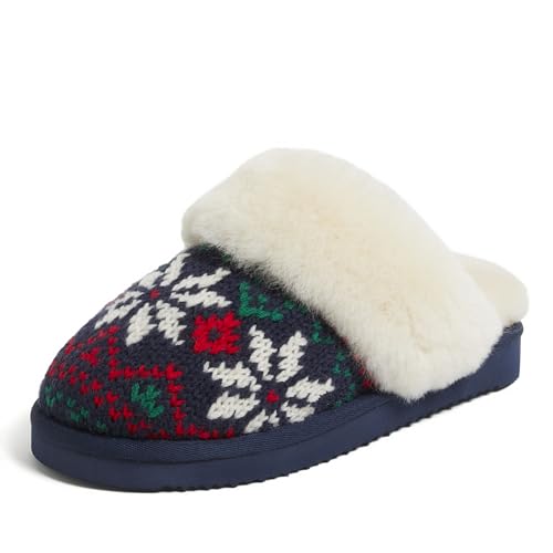 Dearfoams Women's Fireside Sydney Shearling Fur Slippers (Wide width available)