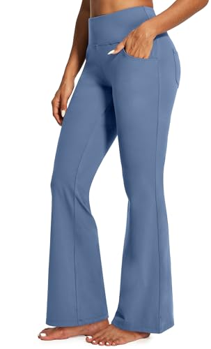 IUGA Yoga Pants Women Wide Leg High Waist Bootcut Workout Flare Leggings Tummy Control Work Dress Pants Women 4 Pockets