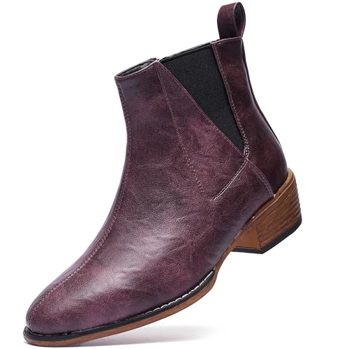 Women's Ankle Boots Mid-height Heels Chelsea Zipper Dressy Booties