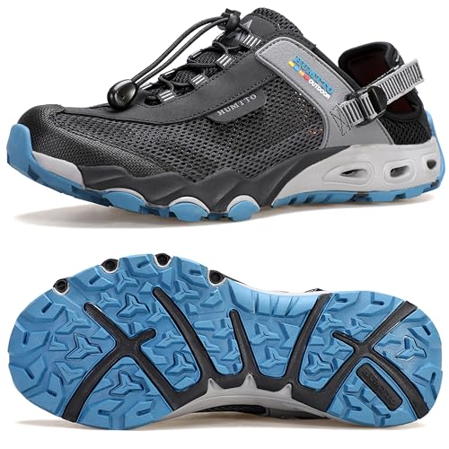 HUMTTO Men's Amphibious Water Shoes - Hiking Sandals for Men Outdoor Water Sanda l Closed Toe Non-Slip River Shoes Summer Quick Drying Aqua Shoe