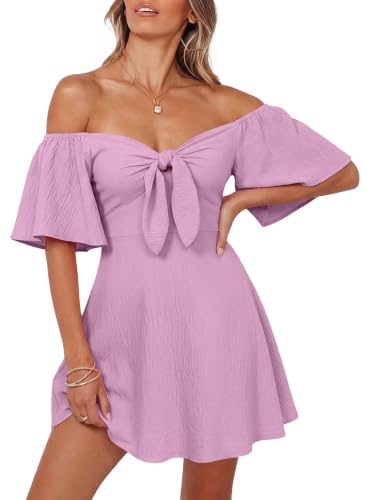 Dokotoo Deep V Bow Tie Mini Dress