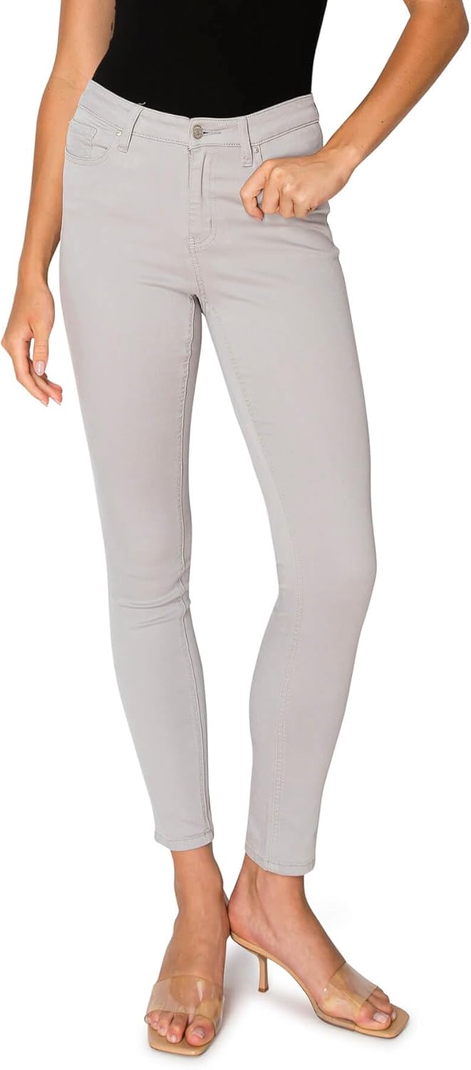 KHAKI & BLUE Womens The Everyday Garment-Dyed Skinny Jeans  Soft Stretchy High Rise Comfy Casual Pants
