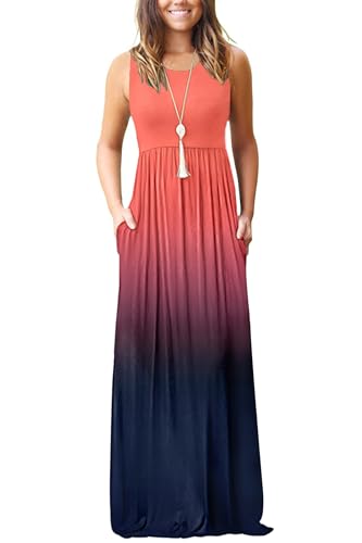AUSELILY Women's Summer Sleeveless Loose Maxi Dress Casual Long Dresses with Pockets 2025 New