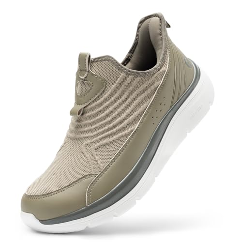 FitVille Men's Extra Wide Slip on Walking Shoes, Breathable Hands Free Slip on Sneakers, Comfortable Orthopedic Shoes for Standing All Day - Step Ease V1