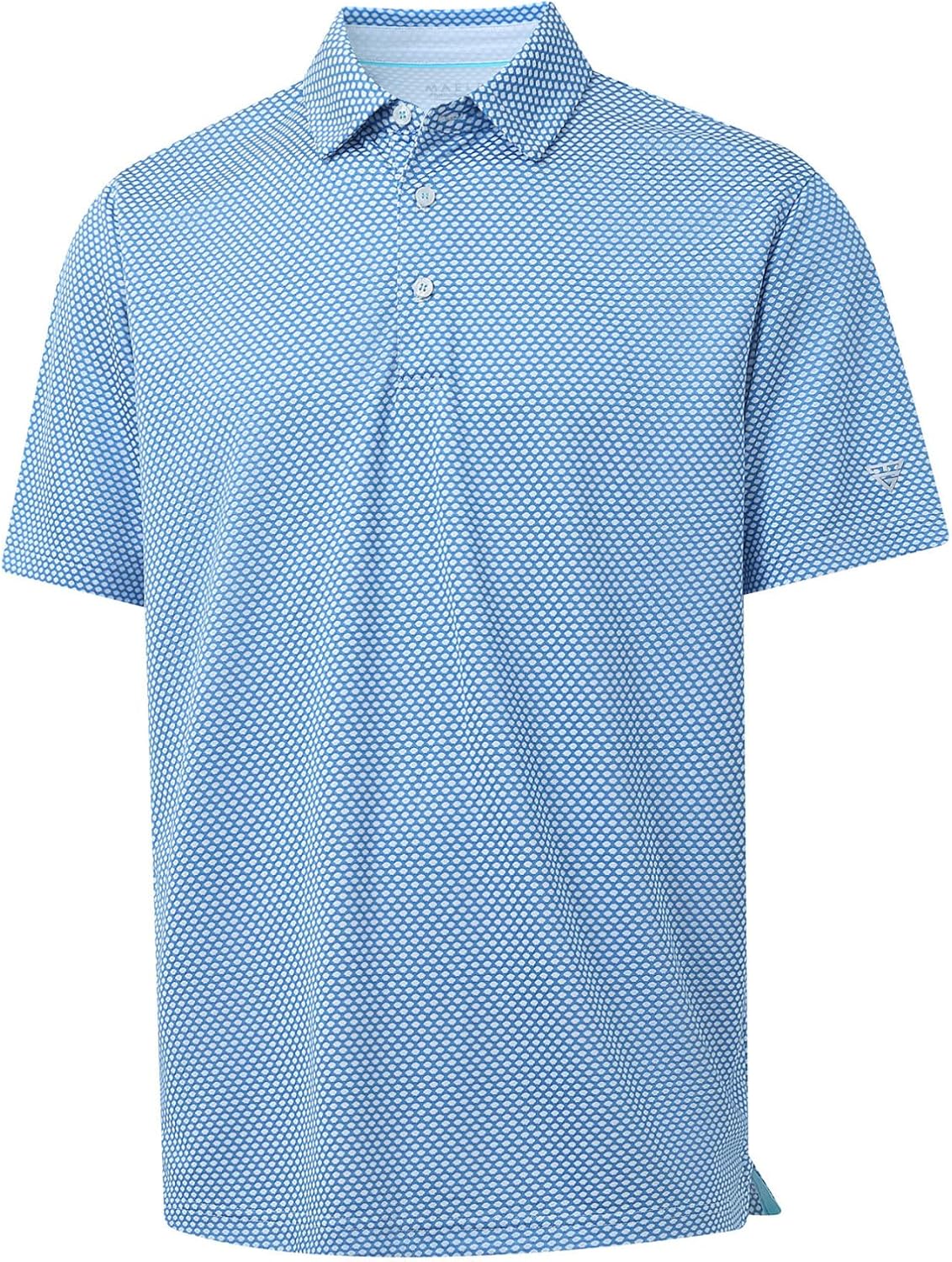 M MAELREG Golf Shirts for Men Moisture Wicking Jacquard Breathable Performance Dry Fit Collared Mens Polo Shirts Short Sleeve