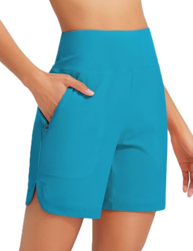 baleaf Women's 3"/5"/7"/9" High Waisted Swim Board Shorts Quick Dry Swimsuits Bottoms Trunks with Pockets