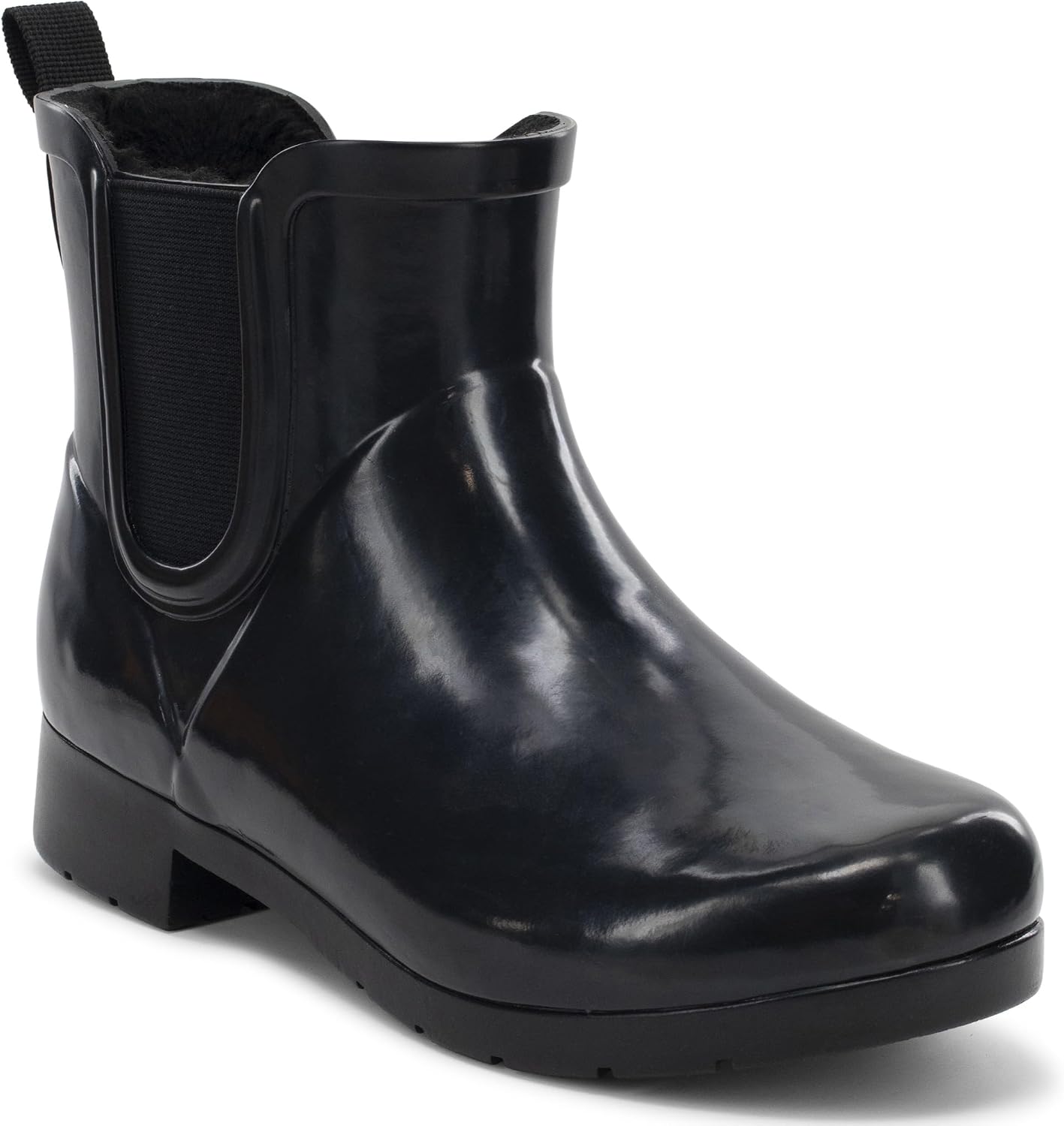 Chooka Womens Waterproof Chelsea Bootie  Plush Lined, Slip-On Rain Ankle Boots