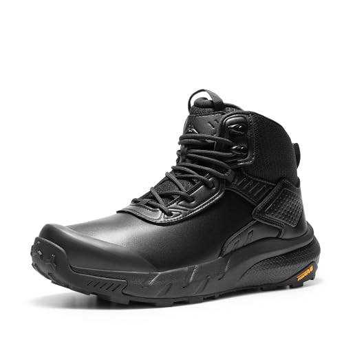 NORTIV 8 Men's Waterproof Military Tactical Work Boots Leather Motorcycle Combat Lightweight Non-Slip Hiking Boots for Men Defender
