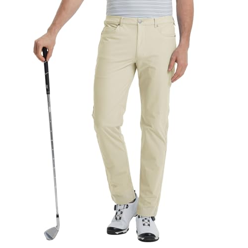 M MAELREG Golf Pants for Men Lightweight Moisture Wicking Business - 30"/32"/34" Stretch Flat Front Casual Dress Pant for Men