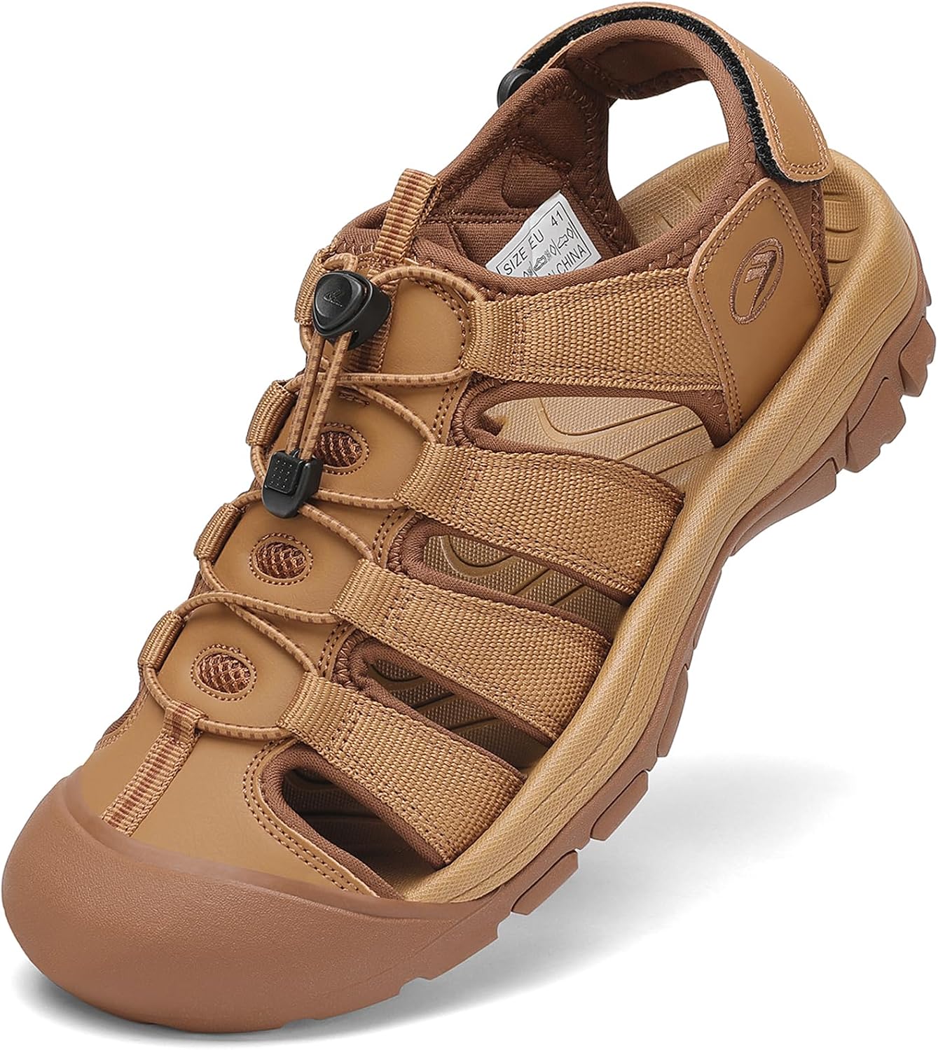 FLARUT Men's Athletic Sandals - Closed Toe Sport Hiking & Outdoor Walking Water Sandals with Anti-Slip Cushioning and Breathable Mesh
