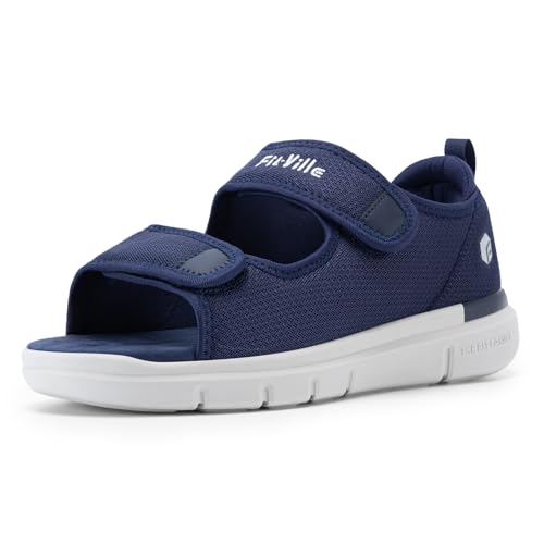 FitVille Diabetic Sandals for Men Wide Width
