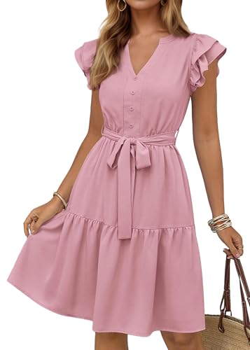 KIRUNDO Knee-Length Flutter Midi