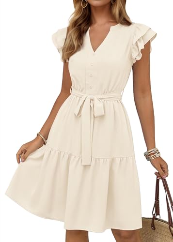 KIRUNDO Knee-Length Flutter Midi