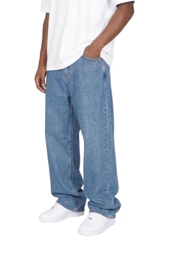 Plaid&Plain Men's Hip Hop Baggy Jeans