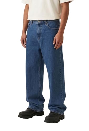 Plaid&Plain Men's Hip Hop Baggy Jeans Casual Wide Leg Y2k Skateboard Vintage Denim Pants Streetwear