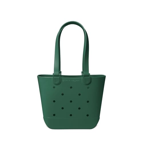 Simple Modern Medium Beach Bag | Waterproof Getaway Rubber Tote with Zipper Pocket for Travel, Pool, Boat, Groceries, Sports | Forest