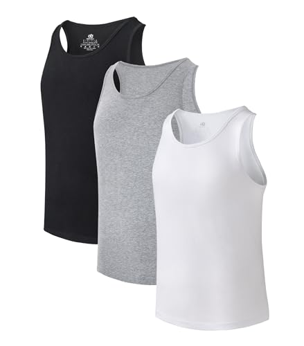 DAVID ARCHY Men's Tank Top Bamboo Rayon Undershirts Tank Shirt Moisture-Wicking A-Shirt for Men, 3 or 5 Pack