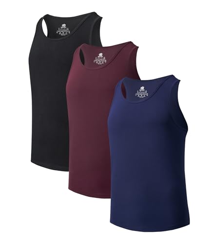 DAVID ARCHY Men's Tank Top Bamboo Rayon Undershirts Tank Shirt Moisture-Wicking A-Shirt for Men, 3 or 5 Pack