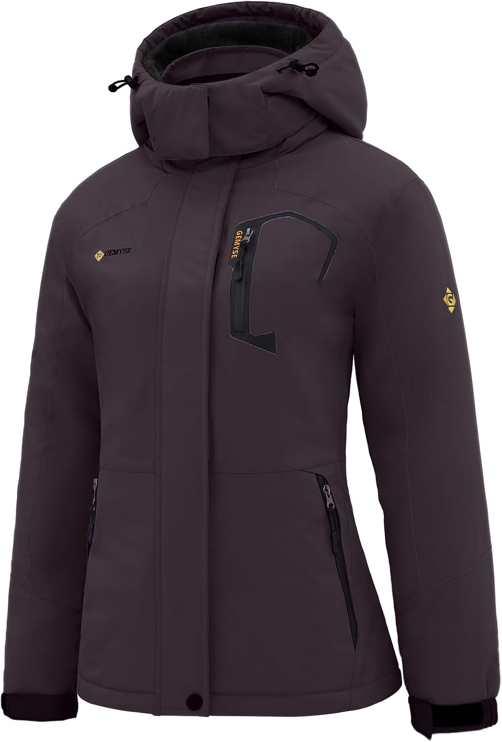 GEMYSE Women's Ski Snow Jacket Warm Winter Waterproof Coat Snowboard Rain Jacket Hooded Windproof Windbreaker