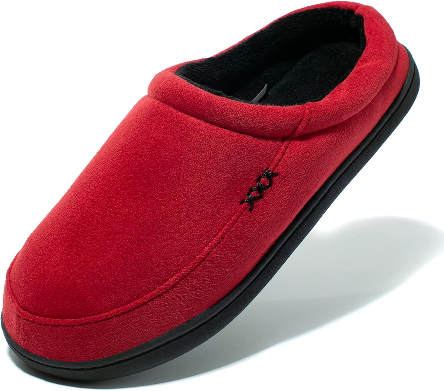NewDenBer Men's Warm Memory Foam Suede Plush Fleece Lined Slip on Indoor Outdoor Clog House Slippers