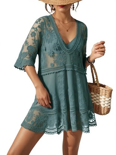 Eomenie Lace V-Neck Cover-Up