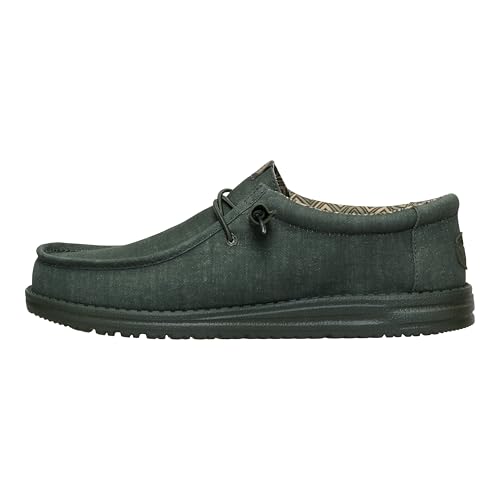 HEYDUDE Mens Wally Stretch Canvas Loafers | Comfortable Lightweight Slip-On Shoes for Men | Casual Walking, Travel & Everyday Comfort