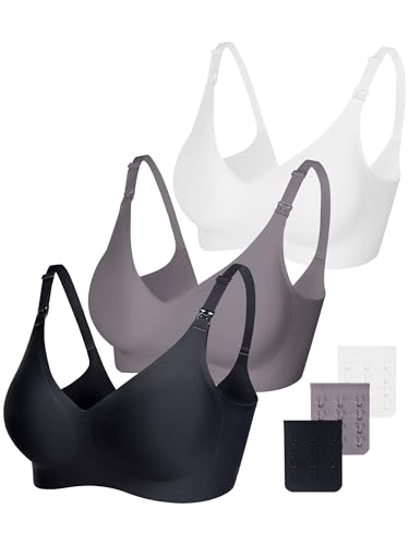 Vinfact Smooth Nursing Bras for Breastfeeding Seamless Maternity Bras for Pregnancy Wireless Bralette with Extra Bra Extender