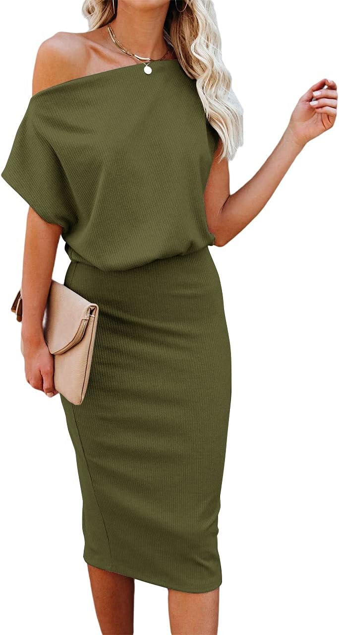 Ezbelle Ribbed Bodycon Midi