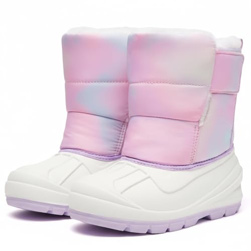 MORENDL Kids' Snow Boots Insulated Waterproof Fur Lined Warm Anti-Slip Winter Shoes for Boys and Girls Outdoor Walking(Toddler/Little Kid)
