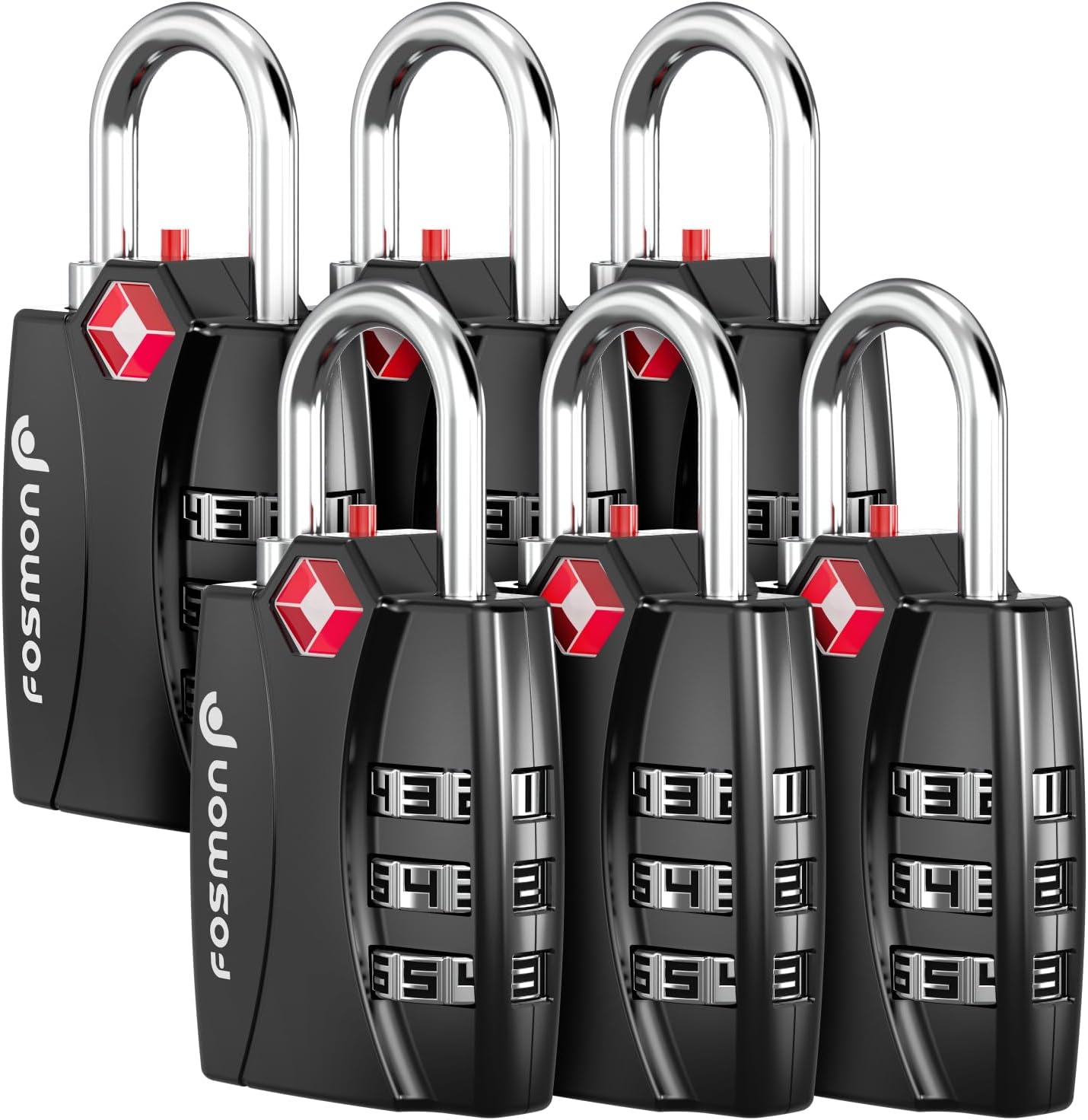 Fosmon Luggage Locks TSA Approved 6 Pack