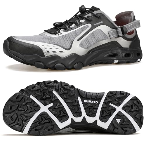HUMTTO Men's Amphibious Water Shoes - Hiking Sandals for Men Outdoor Water Sandal Closed Toe Non-Slip River Shoes Summer Quick Drying Aqua Shoe