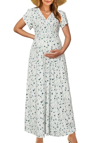 OUGES V‑Neck Nursing Maxi