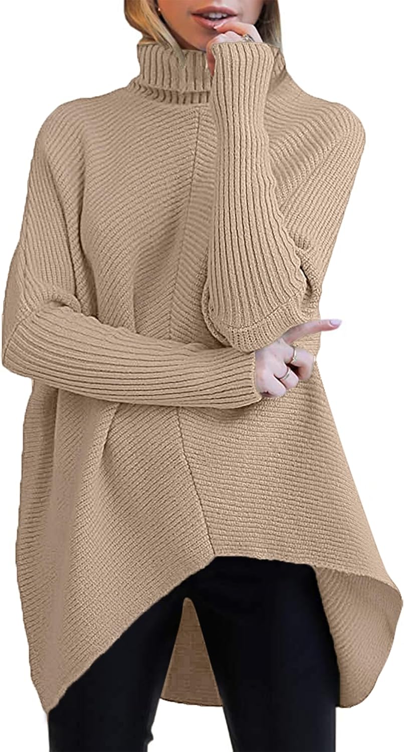 ANRABESS Oversized Turtleneck Pullover
