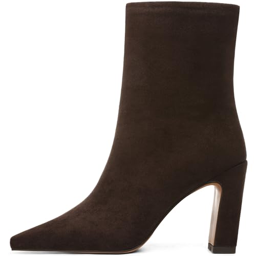 Lovee Cosee Ankle Boots for Women 2025 Chunky Heel Square Toe Heeled Boots with Zipper Comfort Fall Winter Party Office Date Night Travel Casual Outfit